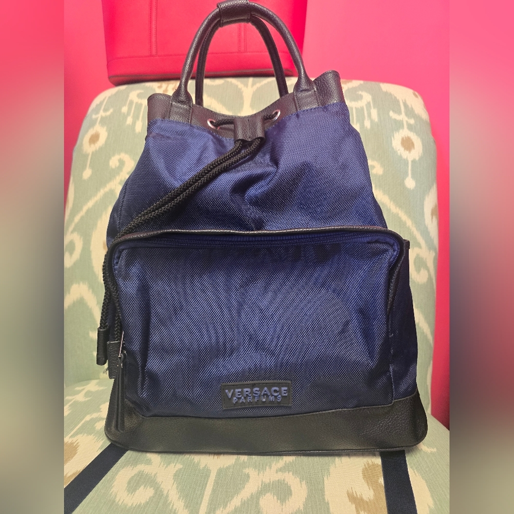 Versace Jeans Collection Blue and Black Backpack